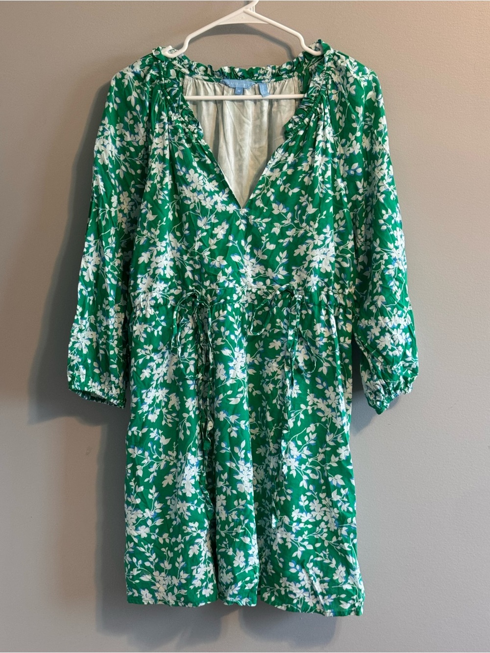 Draper James Green and White Floral Mini Dress